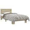 vidaXL Bettgestell Sonoma-Eiche 90x190 cm Holzwerkstoff und Metall