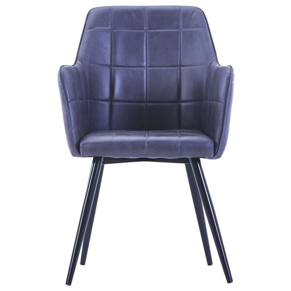 vidaXL Esszimmerst&uuml;hle 2 Stk. Grau Wildleder-Optik