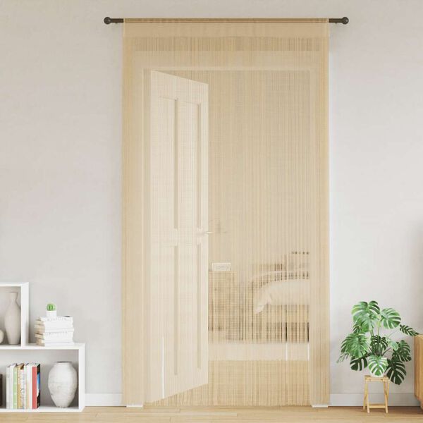 vidaXL Fadenvorhänge 2 Stk. 100 x 250 cm Beige