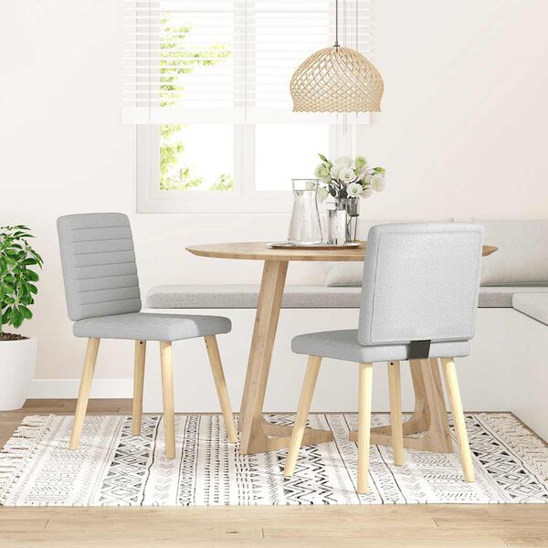vidaXL Esszimmerstühle 2 Stk. Wolkengrau Stoff