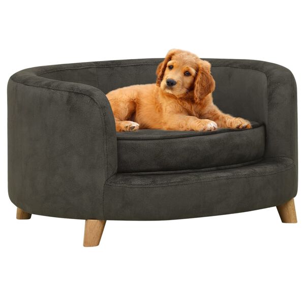 vidaXL Hundesofa Dunkelgrau 69x69x36 cm Plüsch
