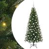vidaXL K&uuml;nstlicher Weihnachtsbaum mit 300 LEDs Gr&uuml;n 180 cm PE und PVC