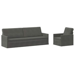 vidaXL Sofa-Set 2 pcs Dunkelgrau Cordstoff