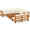vidaXL 8-teiliges Garten-Lounge-Set mit Kissen 100 x 60 cm Akazienholz