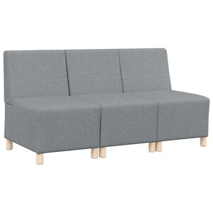 vidaXL Modulares Armfreies Sofa 3 pcs Hellgrau 55 x 74 x 82 cm Stoff