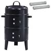 vidaXL Outdoor Grill &Oslash; 40 x 80 cm Stahl Schwarz