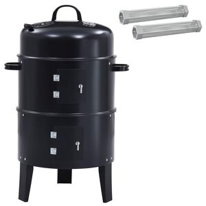 vidaXL Outdoor Grill &Oslash; 40 x 80 cm Stahl Schwarz