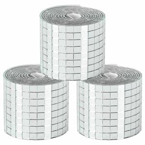 vidaXL Spiegel-Mosaikfliese Geometrisch 3 stk. Silber 100 x 4 cm Glas