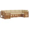 vidaXL Sofagarnituren 7 pcs Natur und Beige Massivholz Akazie