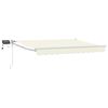 vidaXL Manuelle Gelenkarmmarkise mit LEDs Creme und Wei&szlig; 3,5 x 2,5 m
