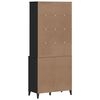 vidaXL Highboard VIKEN Schwarz 80x40x190 cm Massivholz Kiefer