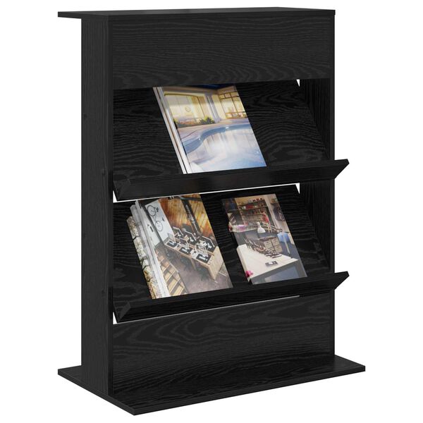 vidaXL Magazinregal Schwarz Eichen-Optik 70 x 41 x 96 cm Holzwerkstoff