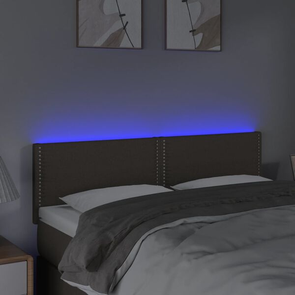 vidaXL LED Kopfteil Taupe 144x5x78/88 cm Stoff
