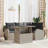 vidaXL Garten-Sofa-Set mit Kissen 5 pcs Hellgrau Poly Rattan