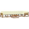 vidaXL Outdoor-Sofagarnitur mit Kissen 7 pcs Natur und Creme