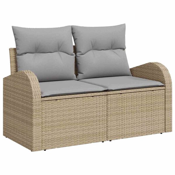 vidaXL Garten-Sofa-Set 8 pcs Beige Poly-Rattan