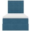 vidaXL Bett mit Stauraum und LED mit LED Dunkelblau 90 x 190 cm Samt