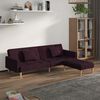 vidaXL Schlafsofa 2-Sitzer mit 2 Kissen & Hocker Lila Stoff
