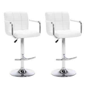 vidaXL Barhocker 2 Stk. Wei&szlig; Kunstleder