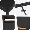 vidaXL Garten Essgruppe mit Kissen 7 pcs Schwarz Poly-Rattan