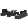 vidaXL Gartensofa-set mit Kissen 8 pcs Schwarz