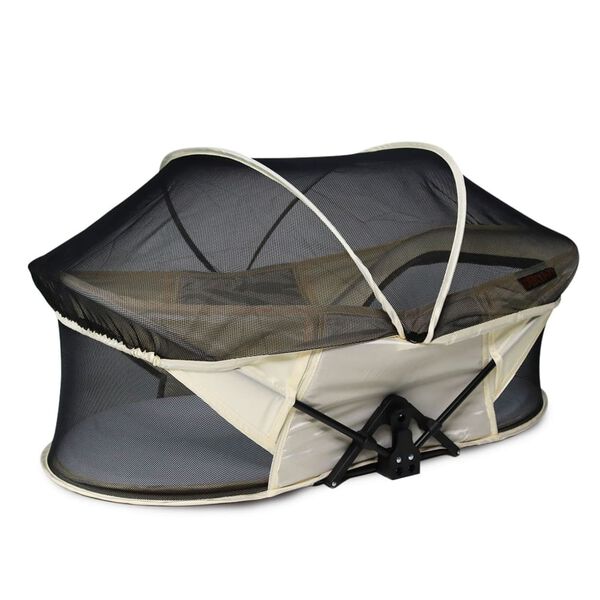 DERYAN Pop-up Reisebett Infant Baby Luxe mit Moskitonetz Creme