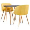 vidaXL 3-tlg. Essgruppe Stoff Gelb