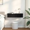 vidaXL Wandregal mit Schubladen Schwarz 80x31x17 cm Holzwerkstoff