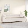 vidaXL 3-Sitzer-Sofa mit Kissen Beige 210 cm Mikrofasergewebe