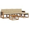 vidaXL Outdoor-Sofagarnitur 6 stk. Natur und Beige