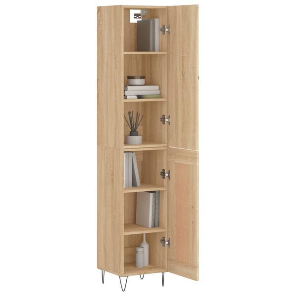 vidaXL Highboard Sonoma-Eiche 34,5x34x180 cm Holzwerkstoff