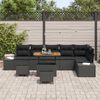 vidaXL Garten-Sofa-Set mit Kissen 9 pcs Schwarz Poly Rattan