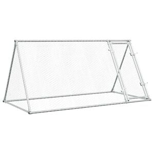 vidaXL H&uuml;hnerk&auml;fig Silbern 200x105x91 cm Verzinkter Stahl