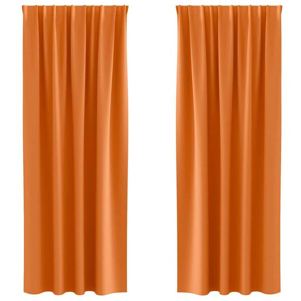 vidaXL Verdunkelungs-Vorh&auml;nge mit Ringen 2 pcs Helles Orange