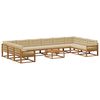 vidaXL Outdoor-Sofagarnitur mit Kissen 11 pcs Natur und Beige