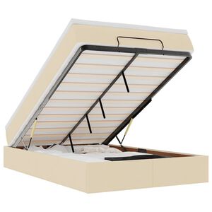 vidaXL Ottoman-Bett mit Matratze Creme 120x190 cm Stoff