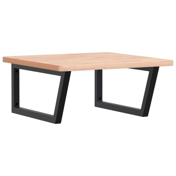 vidaXL Waschbeckenregal Wandmontage Stahl und Massivholz Buche