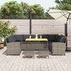 vidaXL 4-tlg. Garten-Sofagarnitur mit Kissen Grau Poly Rattan