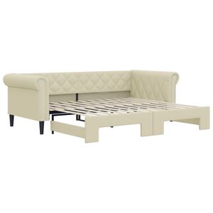 vidaXL Tagesbett Ausziehbar Creme 90x200 cm Kunstleder