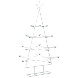 vidaXL Metall-Weihnachtsbaum mit Halter KUOPIO 140 cm Stahl Wei&szlig;