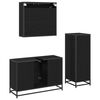 vidaXL Badezimmerm&ouml;bel-Set 3 pcs Schwarz Eichen-Optik Holzwerkstoff
