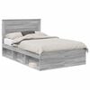 vidaXL Bettrahmen Uni Sonoma-Grau 135 x 190 cm Massives Kiefernholz