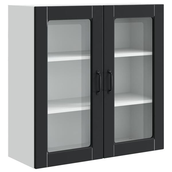 vidaXL K&uuml;chenschrank mit Regal Schwarz 80 x 31 x 80 cm Holzwerkstoff