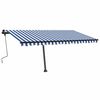 vidaXL Standmarkise Manuell Einziehbar 400x350 cm Blau/Weiß