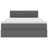 vidaXL Bett mit Stauraum und LED Dunkelgrau 140 x 200 cm Polyester