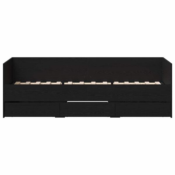 vidaXL Tagesbett Schwarz Eichen-Optik 90 x 200 cm Holzwerkstoff