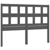 vidaXL Kopfteil Grau 125,5x4x100 cm Massivholz Kiefer