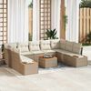 vidaXL Gartensofa-set mit Kissen 10 pcs Beige Poly Rattan