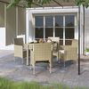 vidaXL 5-tlg. Garten-Essgruppe Poly Rattan und Hartglas Beige