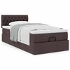 vidaXL Ottoman-Bett mit Matratze Dunkelbraun 90x190 cm Stoff
